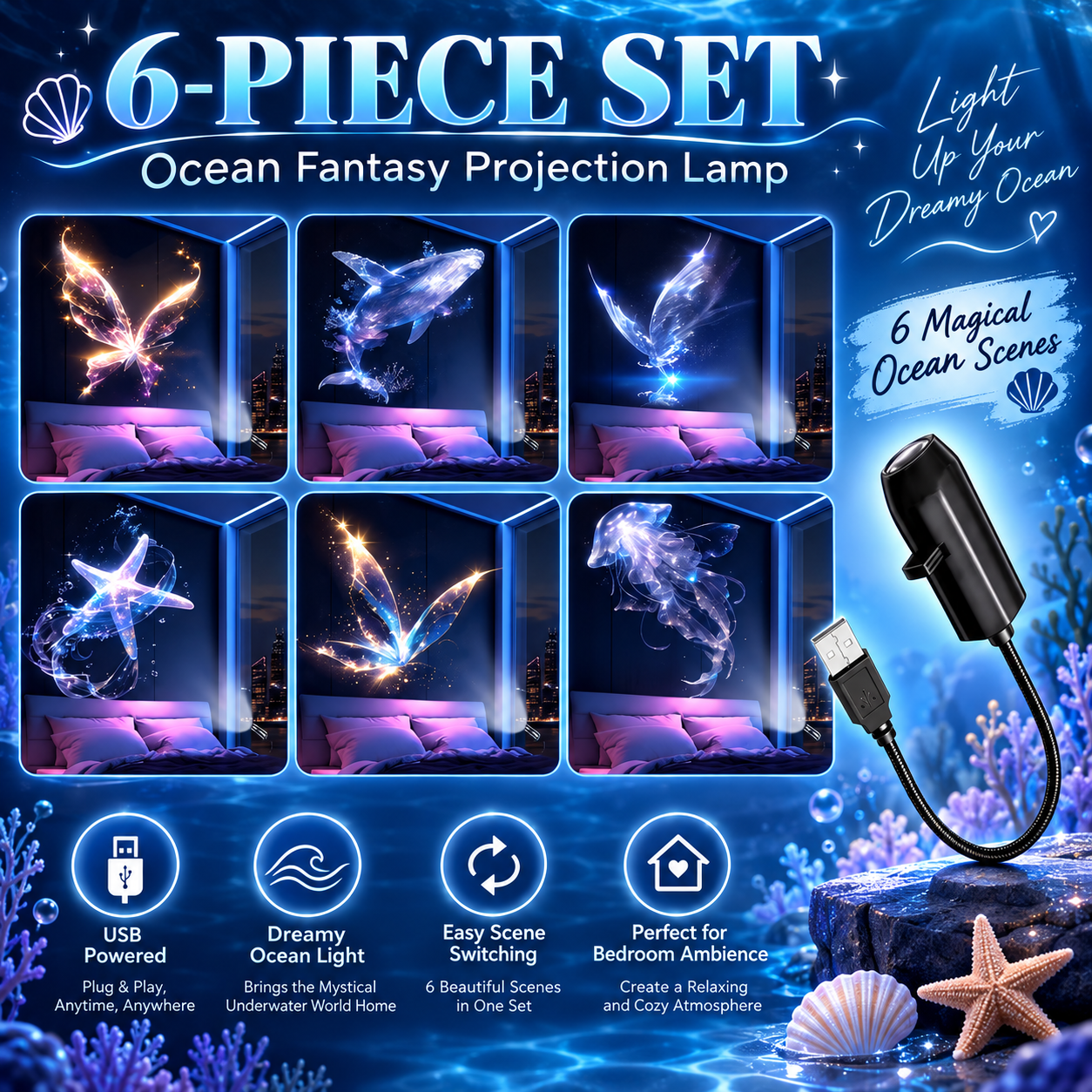 🎄🌟 Christmas Projection Night Light-Plug & Play HD Christmas Projector🎅
