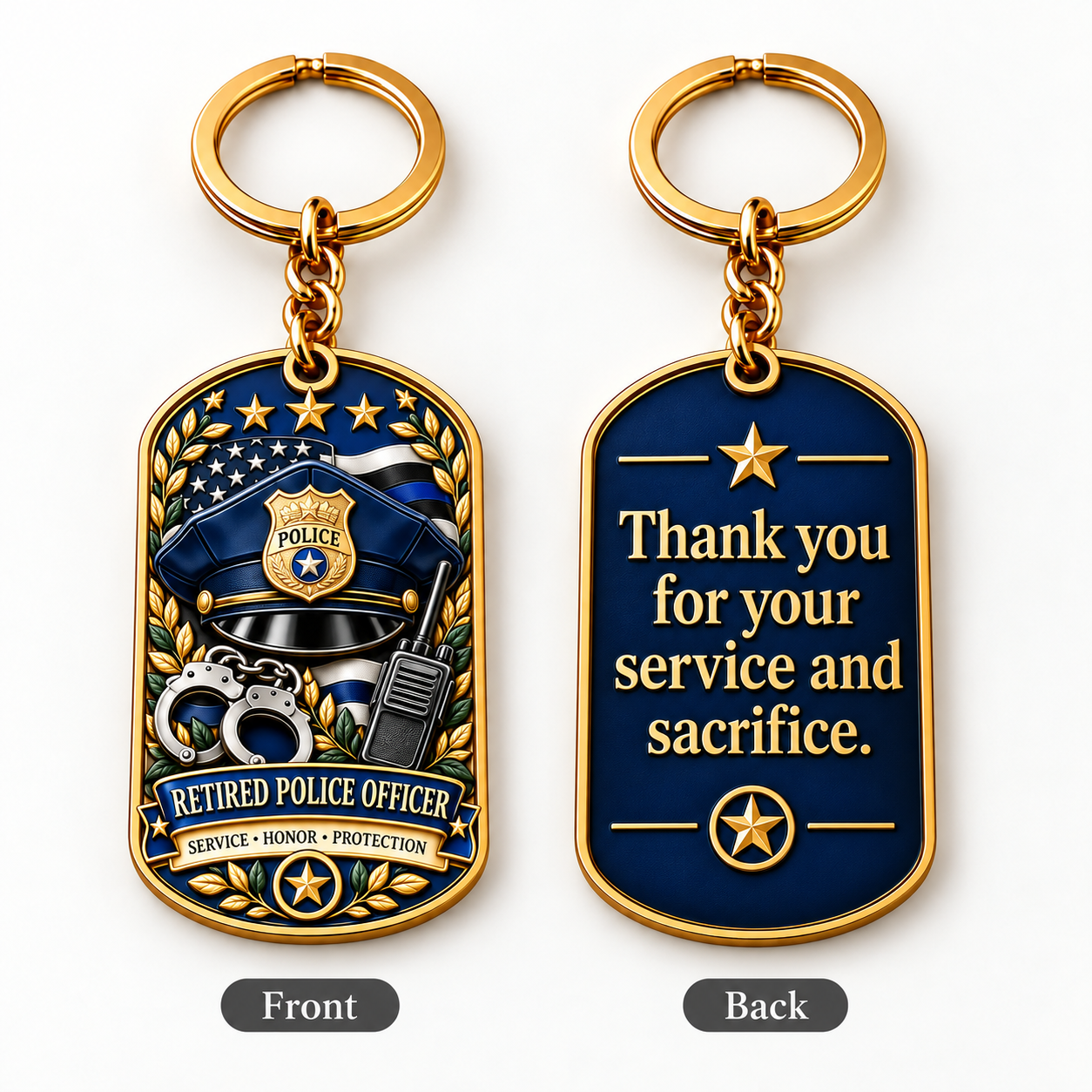 Retired Police Officer retirement keychain