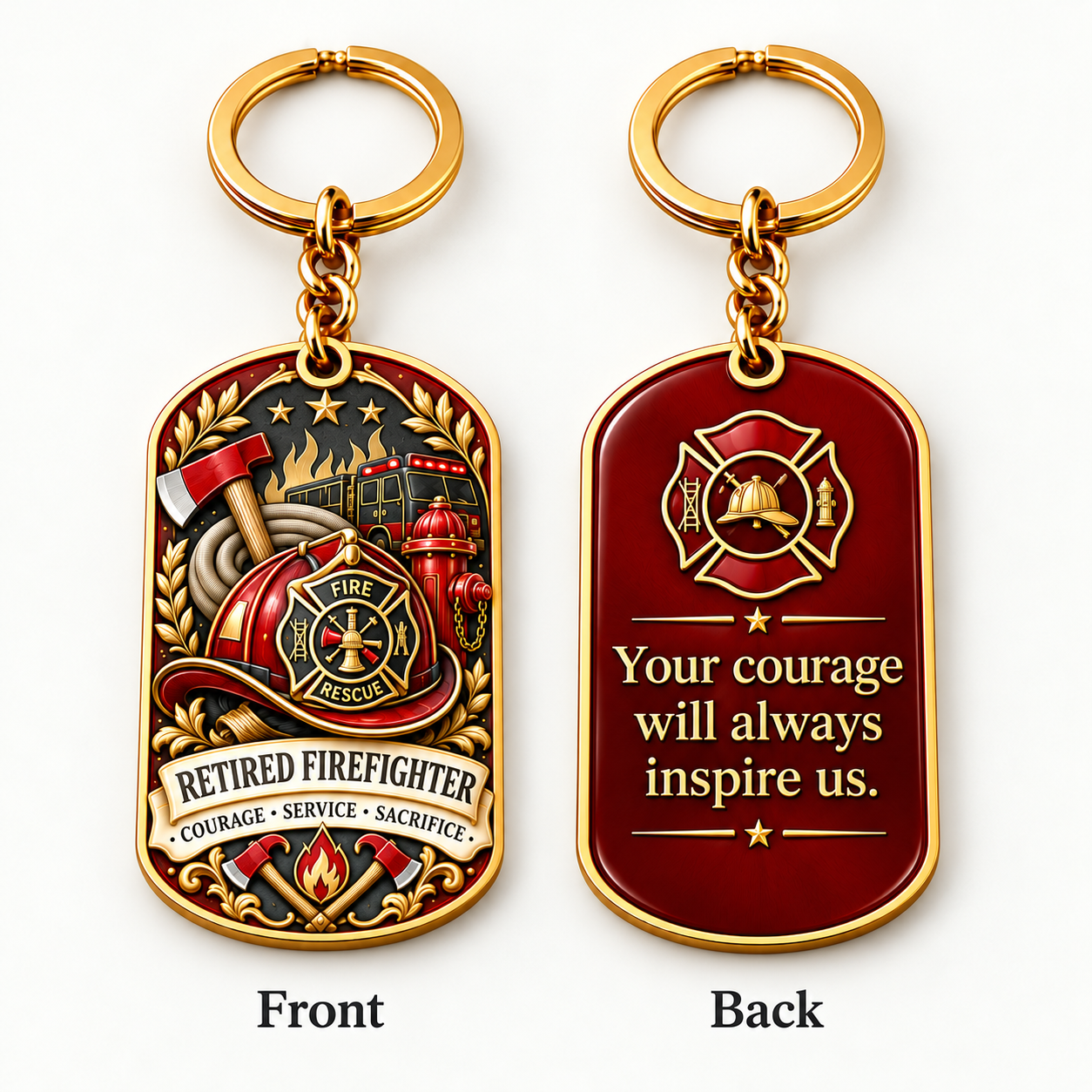 Retired Firefighter retirement keychain