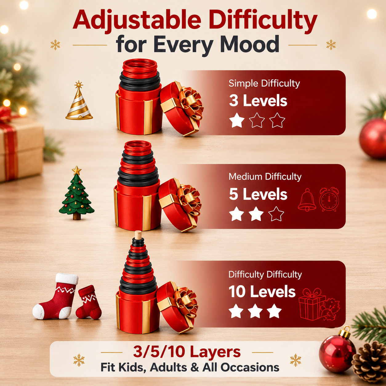 🎁LAST DAY 50% OFF –🔥Christmas gift fun nesting doll box | 10 Layers of Challenge & Gift + Prank in One