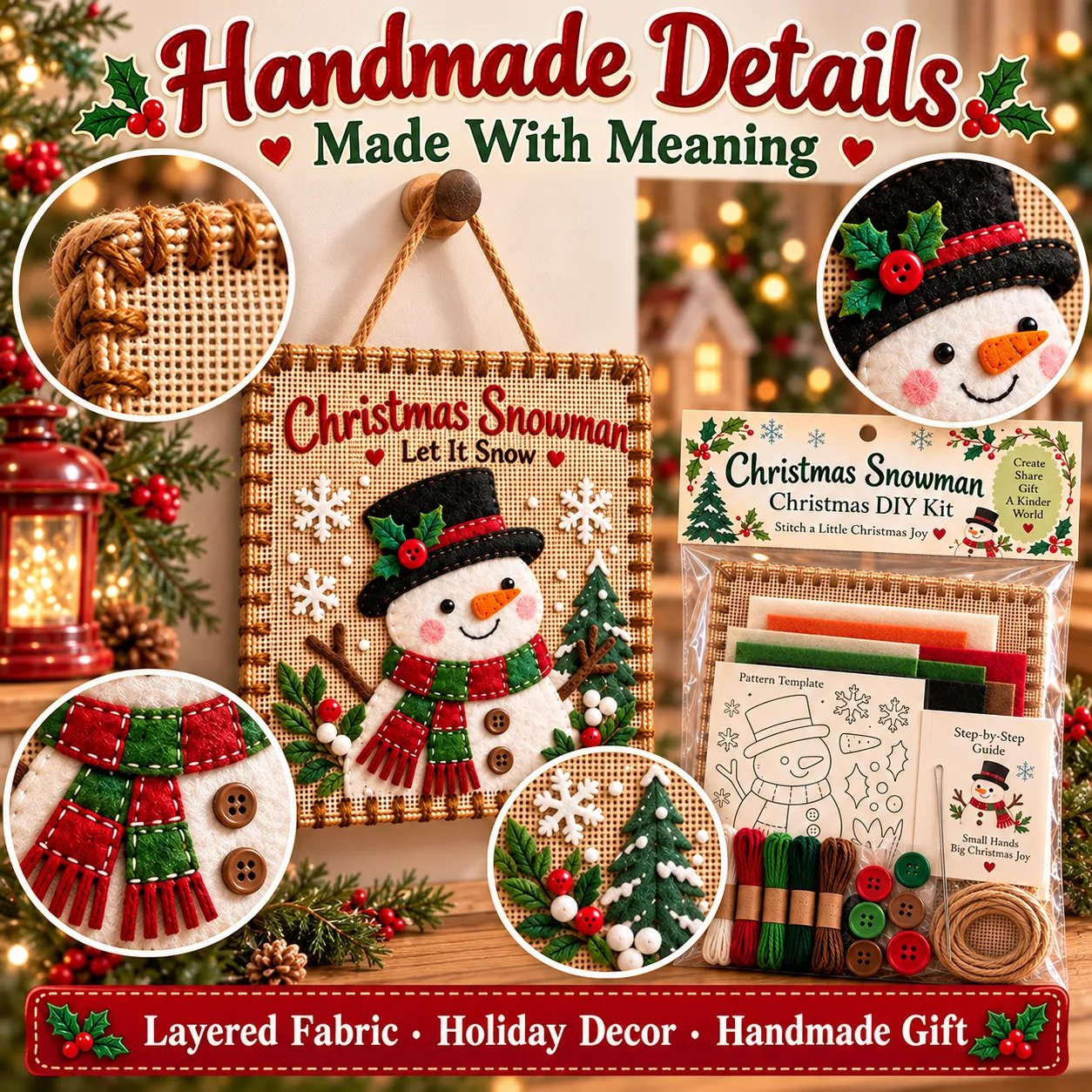 🎄✨ Christmas DIY Fabric Weaving Friendship Kit - 🧵 Create Something Special Together! 💕