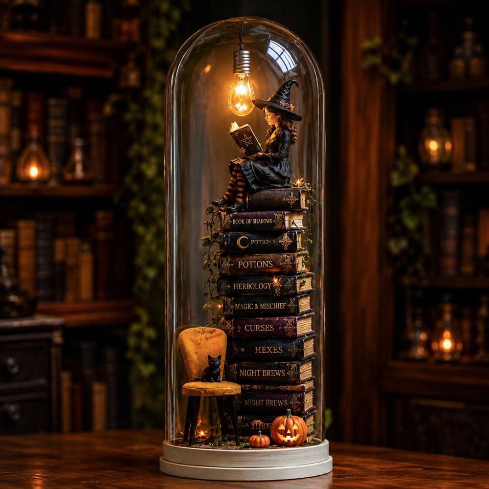 🔥Limited time 70% OFF -🎃✨ Halloween Glass Dome Miniature Scene Ambient Lamp – Spooky Glow Collectible Décor