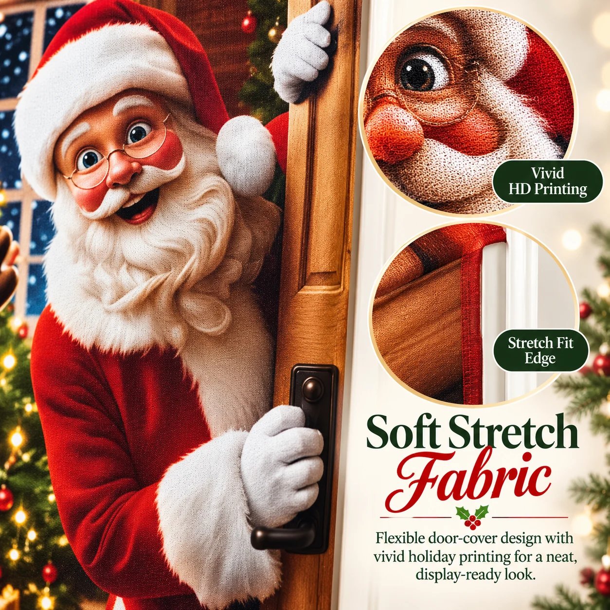 🎁LAST DAY 50% OFF –🎅 🚪Santa & Reindeer Christmas Door Cover