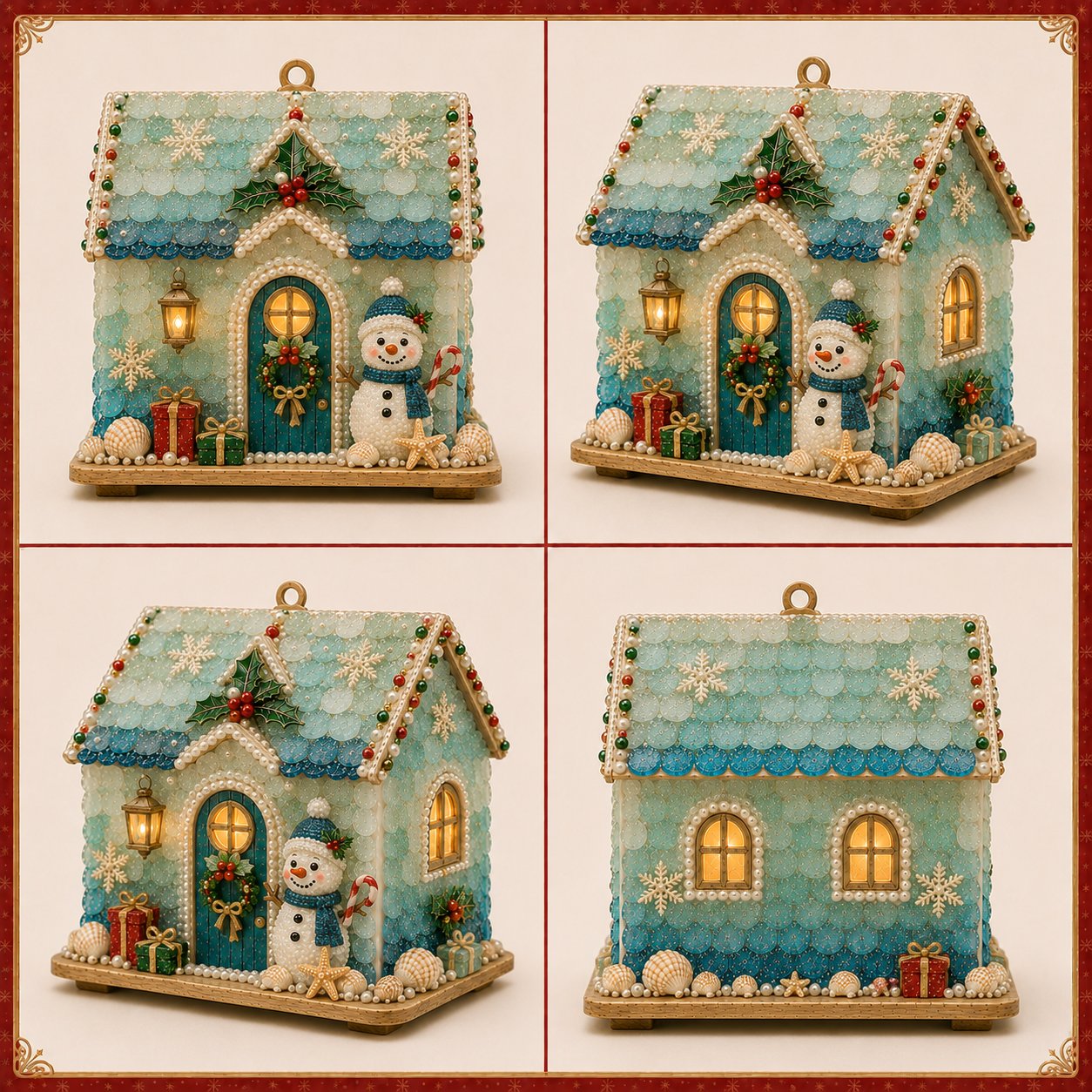 🔥Limited time 70% OFF -🎄🏡 Beginner-Friendly DIY Glowing Coastal Glass-Style Christmas Cottage Kit – A Magical Handmade Christmas Décor