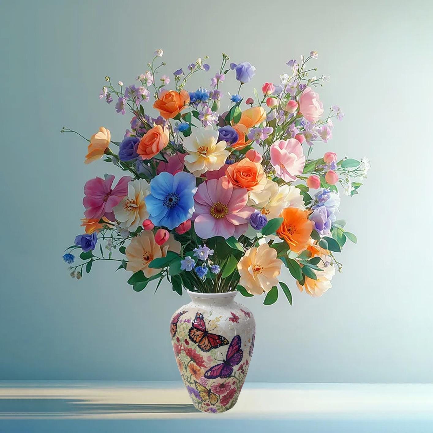 3D Summer Orange Garden Puzzle Vase