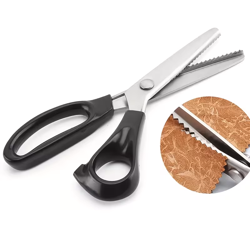Stainless Steel Wave Scissors - Suitable for Fabric, Manual, Tailor'S Serrated Edge Scissors, with Comfortable Grip - Suitable for Left And Right Hand Use, Art Scissors Paper Cuttings Cutting