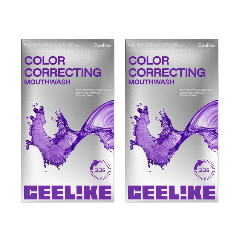 Homeupup - CEELIKE Color Correcting Mouthwash, Brightens Teeth, Freshens Breath with Essential Oils