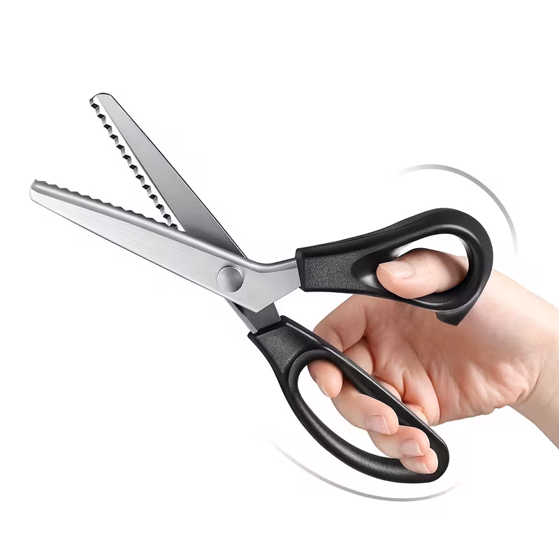 Stainless Steel Wave Scissors - Suitable for Fabric, Manual, Tailor'S Serrated Edge Scissors, with Comfortable Grip - Suitable for Left And Right Hand Use, Art Scissors Paper Cuttings Cutting