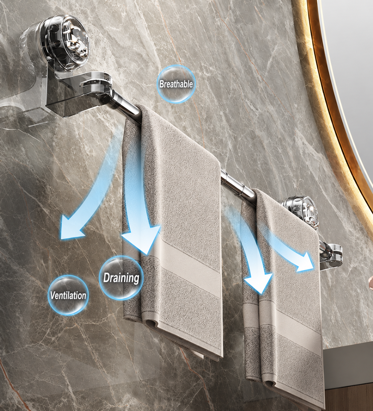 Stick & Store Suction Towel/Slipper Storage Rack
