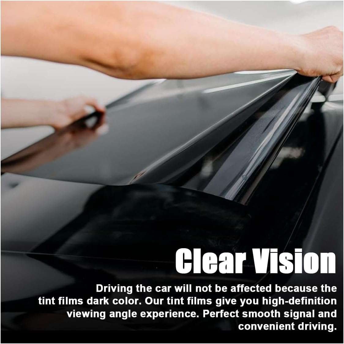 Car Window Tint Film for Auto Sun Shade Roll Width 20"×Length 19.68Ft Universal Dark Vinyl Protection Film with 5/15/20/35% VLT, Privacy Sunlight Heat UV Block Protection & Scratch Resistant