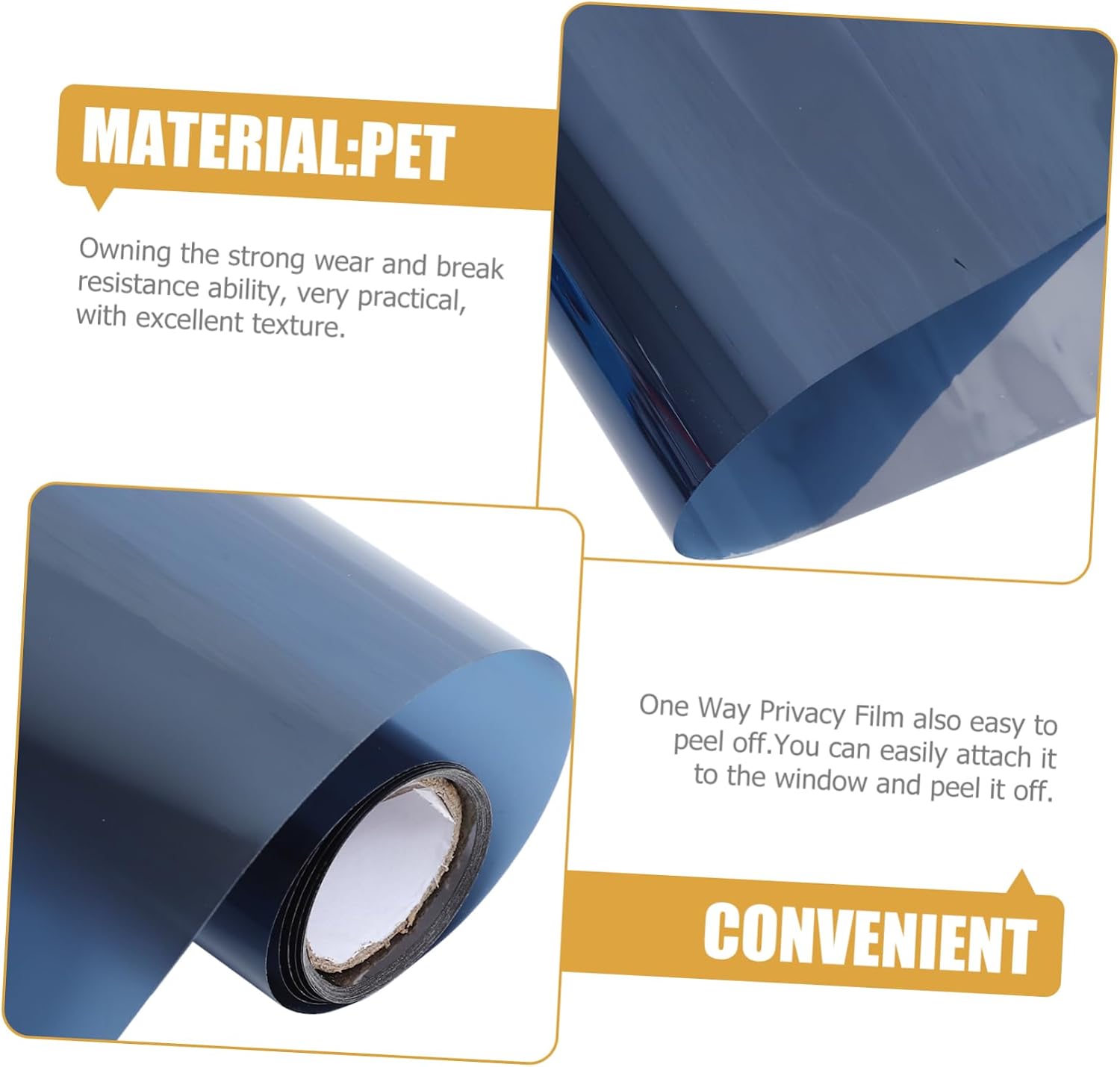 Window Privacy Film One Way Static Cling Tint Sunscreen and Privacy Protection