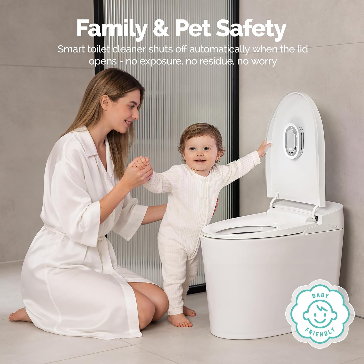 Homeupup - Smart Toilet UV-C Sanitizing &Odor-Control System - Automatic Toilet Cleaner Chemical-Free Deodorizer with Safety Sensor & Long-Life Rechargeable Battery