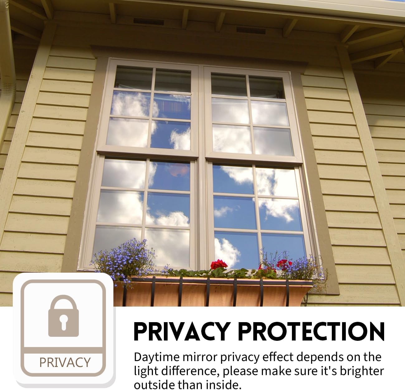 Window Privacy Film One Way Static Cling Tint Sunscreen and Privacy Protection