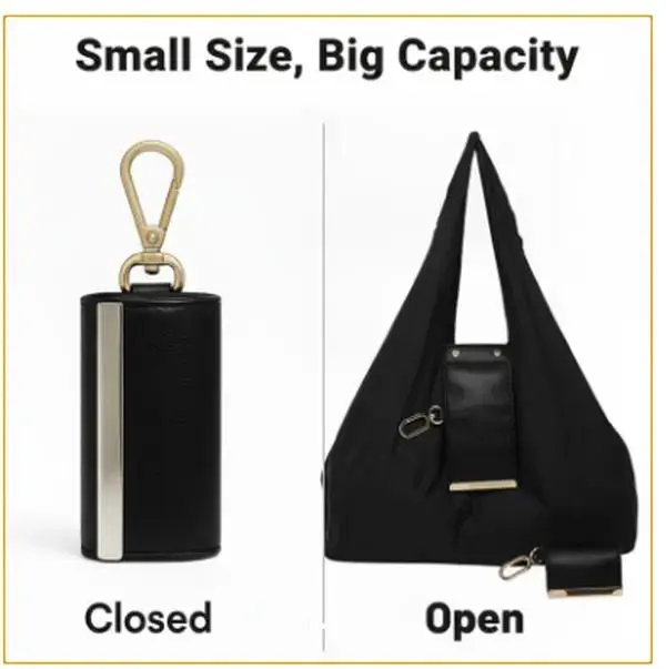 Ins Style Backpack with Keychain Storage, Large Capacity Eco-Friendly Shopping Bag, Hanging Accessory Organizer Bag for Daily Use, Travel and Gym