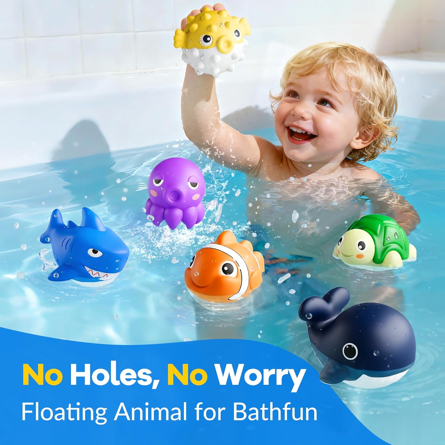 Kids Pool Diving Toys, Water Swimming Dive Pool Game, Toddler Bath Toy Play Set W/ Fish Box Floating Animals, Fun Outdoor Beach Lake Swim Summer Party Gift 3 4 5 6 7 8 10 12 Year Old Boy Girl