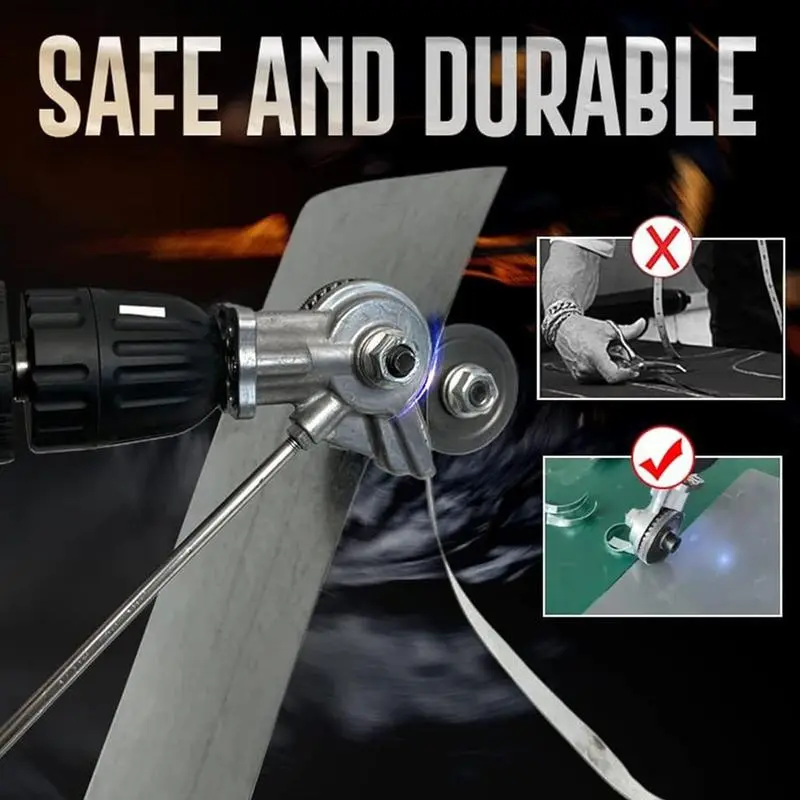 Electric Drill Metal Cutter Attachment Sheet Metal Cutter Drill Attachment Electric Drill Plate Cutter Attachment Electric Drill Shears Nibbler Attachment Portable Drill Metal Sheet Cutter for Cutting Thin Iron Thin White Sheet Steel Aluminum
