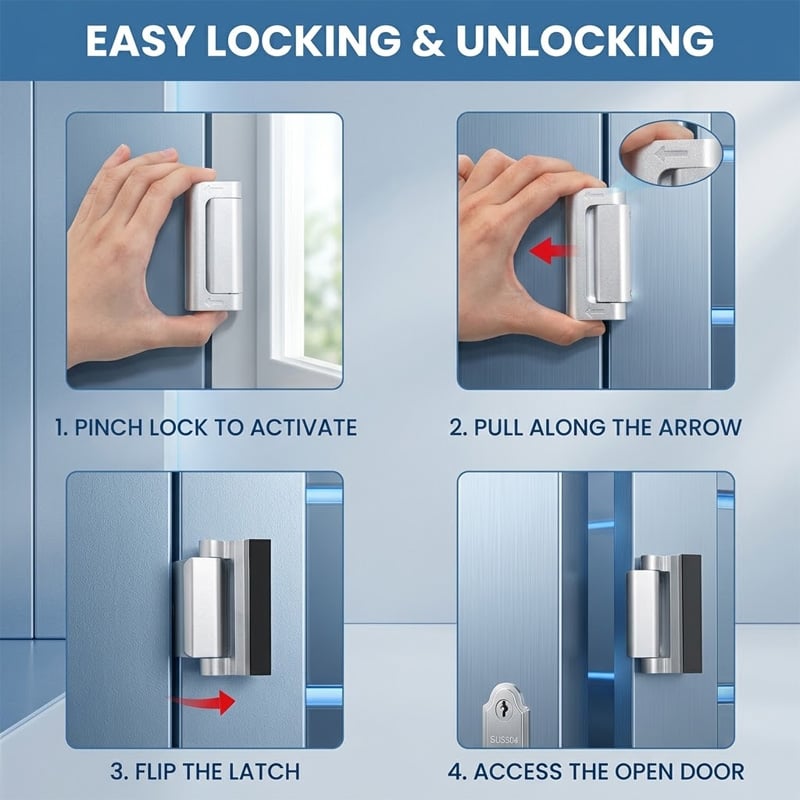Home Security Door Reinforcement Lock