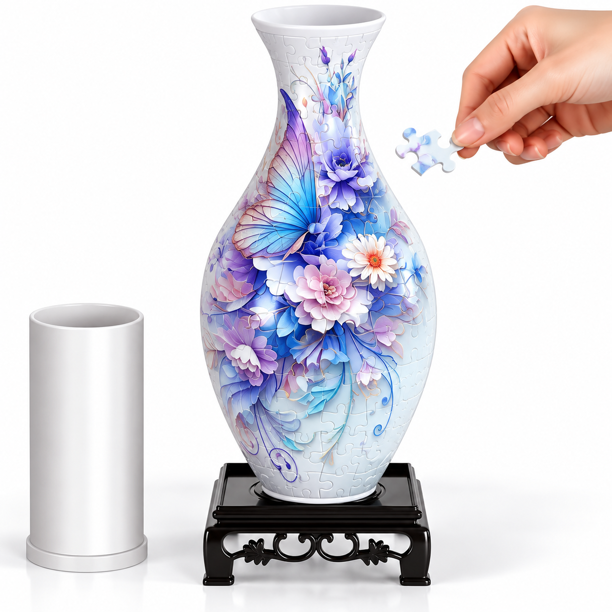 3D Butterfly & Floral Puzzle Vase – DIY Jigsaw Flower Vase, Creative Home Décor & Unique Gift for Puzzle Lovers