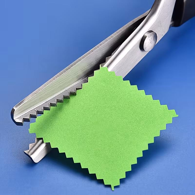 Stainless Steel Wave Scissors - Suitable for Fabric, Manual, Tailor'S Serrated Edge Scissors, with Comfortable Grip - Suitable for Left And Right Hand Use, Art Scissors Paper Cuttings Cutting