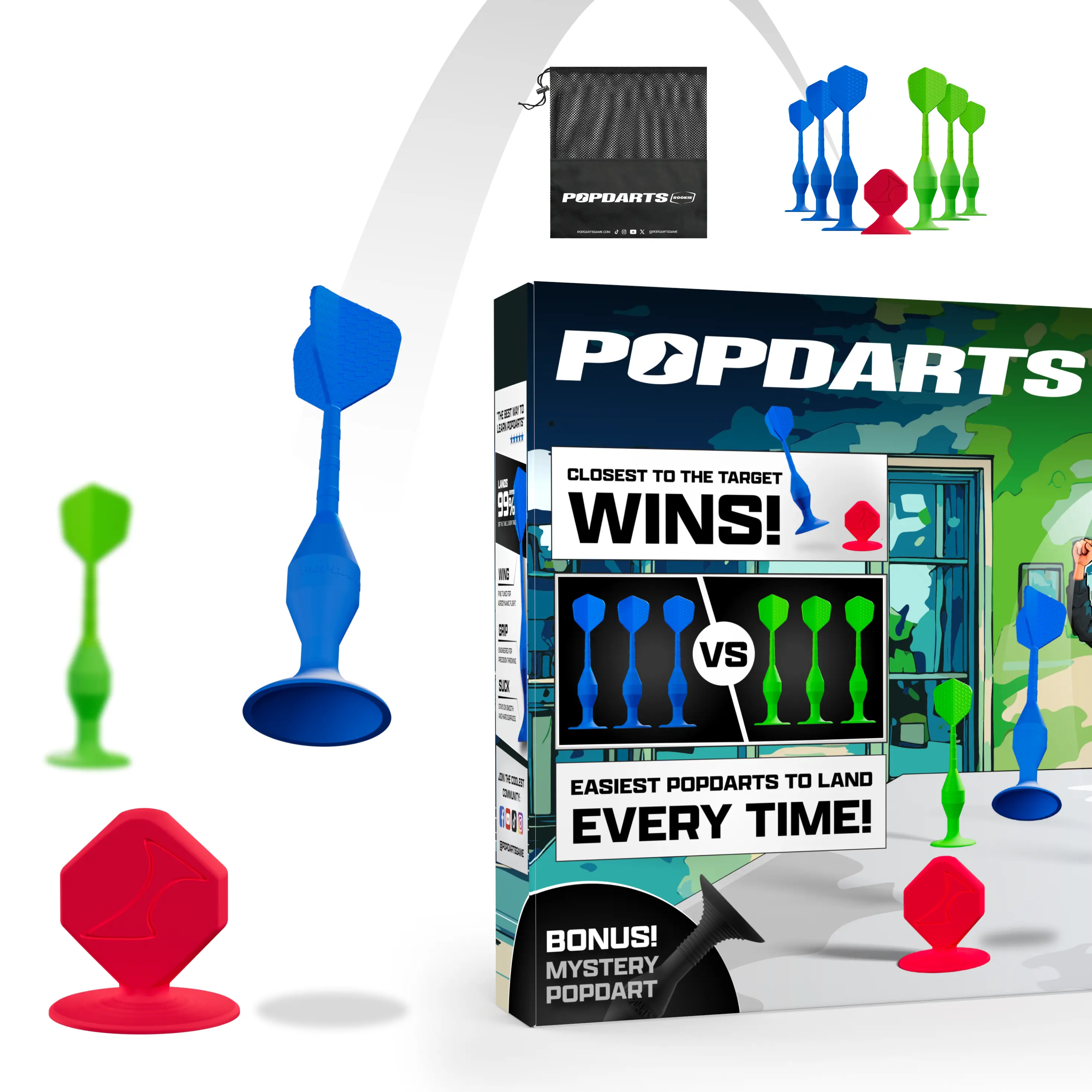 Popdarts Rookie Pack - Crazy Fun Suction Cup Dart Game Safe for All Ages! Play Indoor & Outdoor!