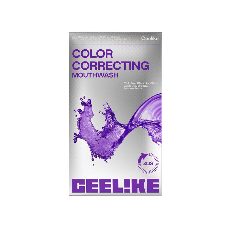 Homeupup - CEELIKE Color Correcting Mouthwash, Brightens Teeth, Freshens Breath with Essential Oils