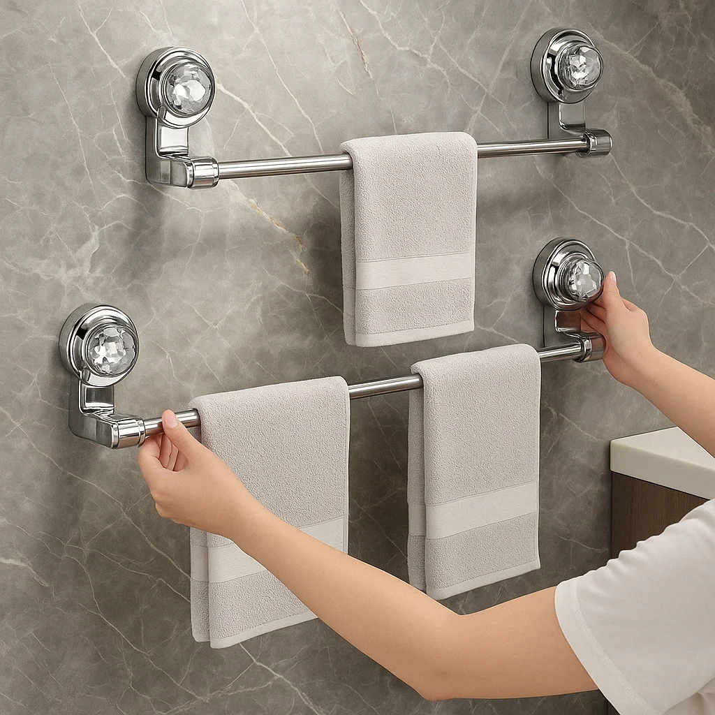 Stick & Store Suction Towel/Slipper Storage Rack