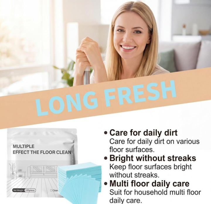 100pcs/package Multi Effect Floor Cleaning Slice,Portable Multi-effect Soluble Floor Cleaner Sheet, for Tile and Plank Flooring Surfaces Concentrate Cleaning Slice