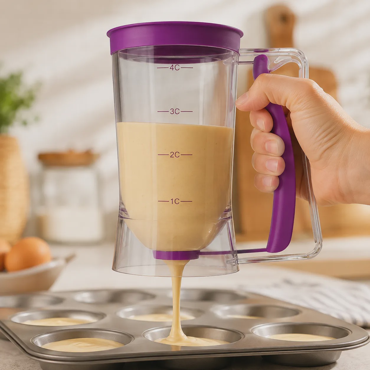 🎉🧁Easy-Pour Pancake & Cupcake Batter Dispenser