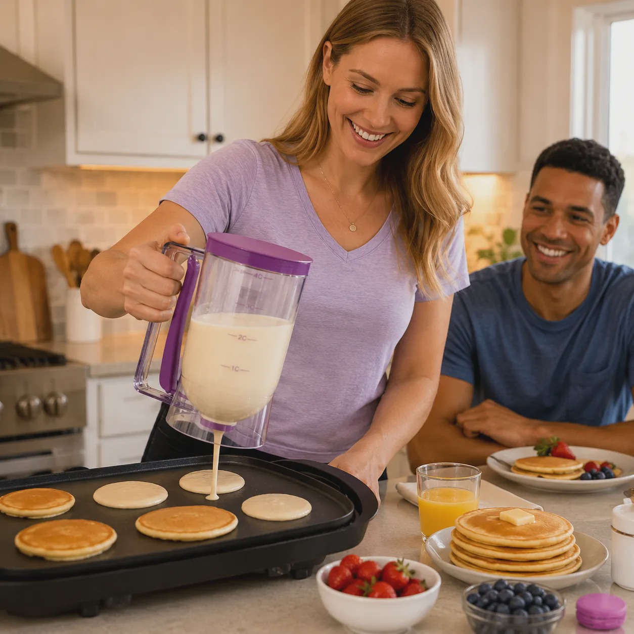 🎉🧁Easy-Pour Pancake & Cupcake Batter Dispenser