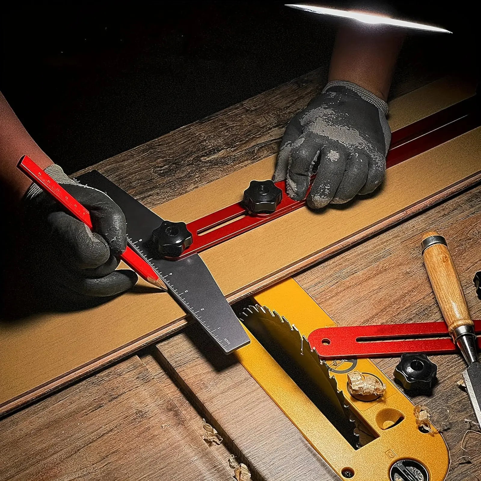 Aluminum Stair Tread Template Tool with Clamp