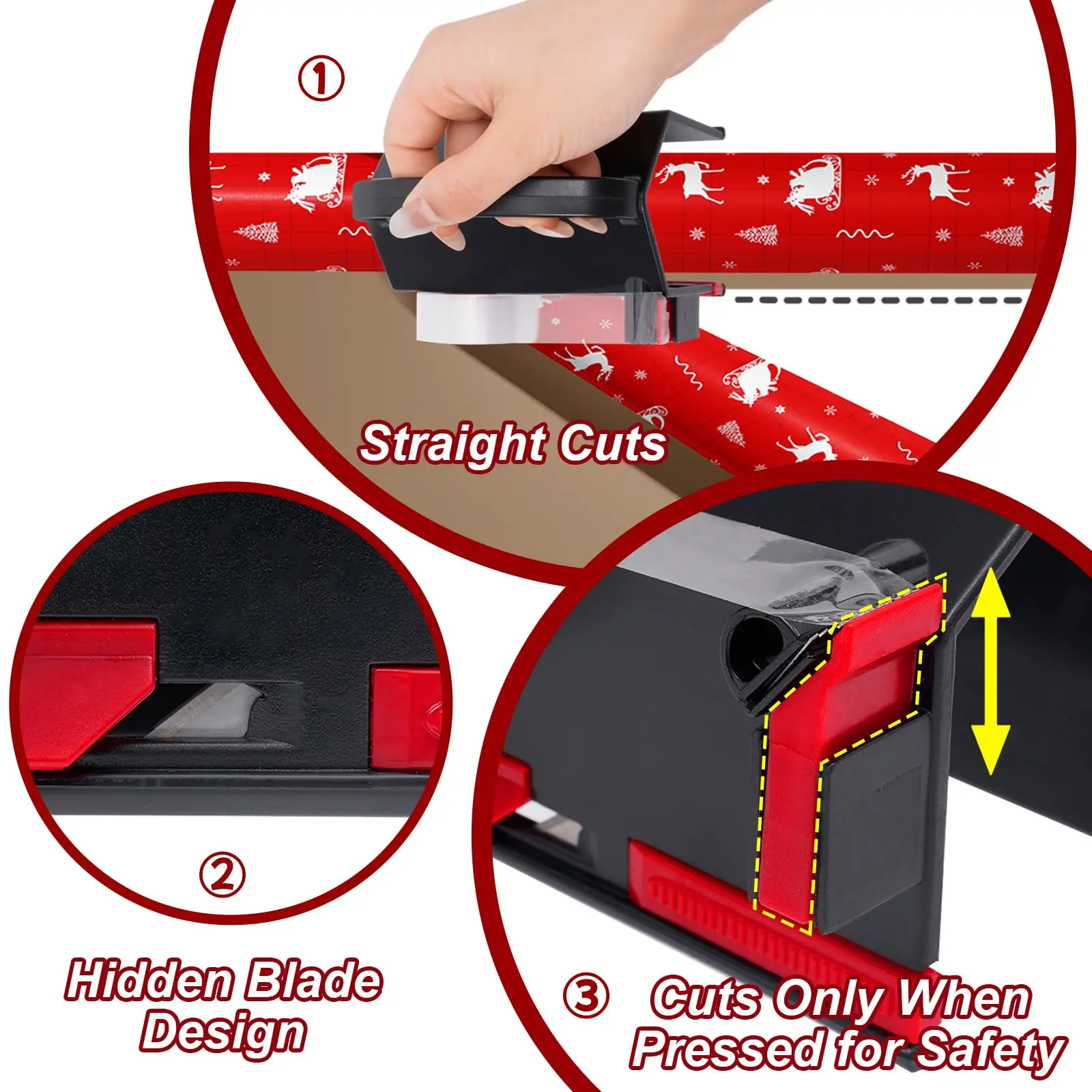 2-in-1 Wrapping Paper Cutter & Tape Dispenser