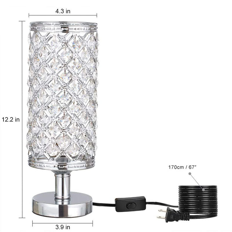 Modern Crystal Table Lamp Warm Gold Metal 12 In