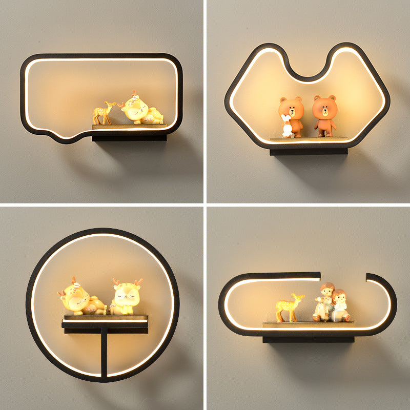 Minimalist Wall Lamp For Modern Bedroom Black Warm Light