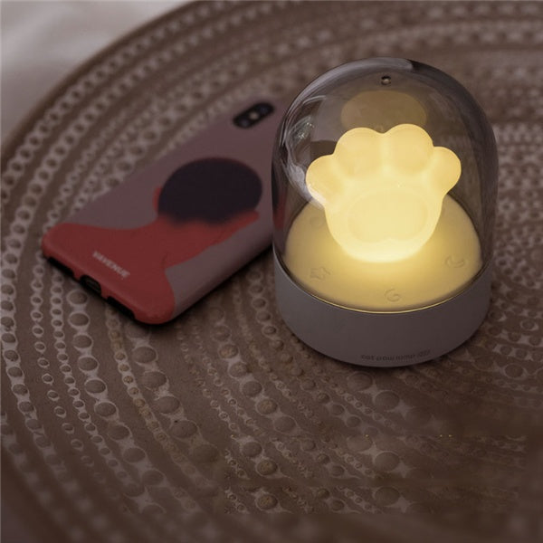 Cat Paw Night Light Music Box USB Rechargeable