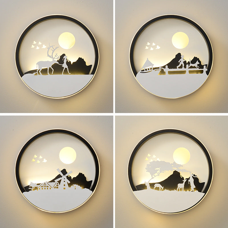 Minimalist Wall Lamp For Modern Bedroom Black Warm Light