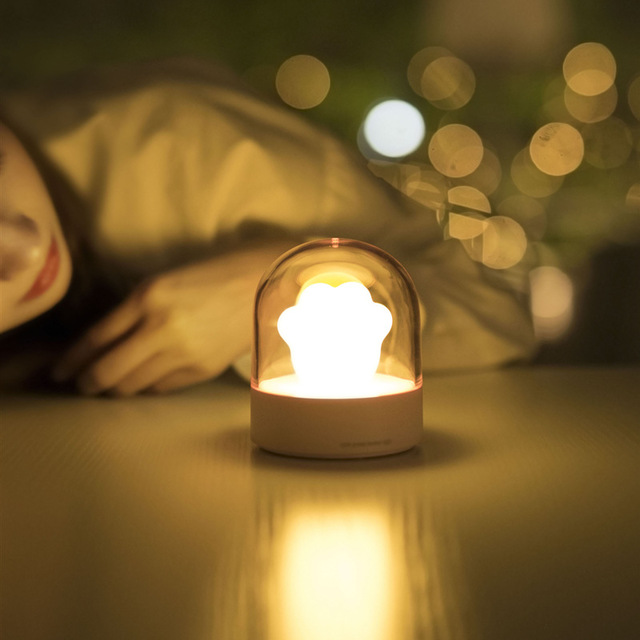 Cat Paw Night Light Music Box USB Rechargeable