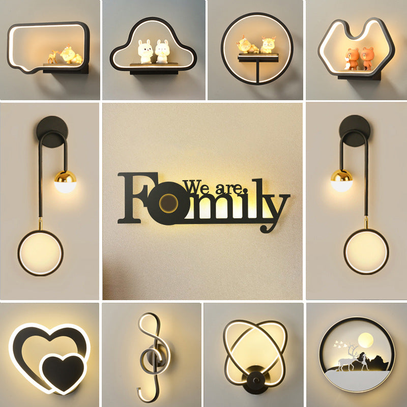 Minimalist Wall Lamp For Modern Bedroom Black Warm Light