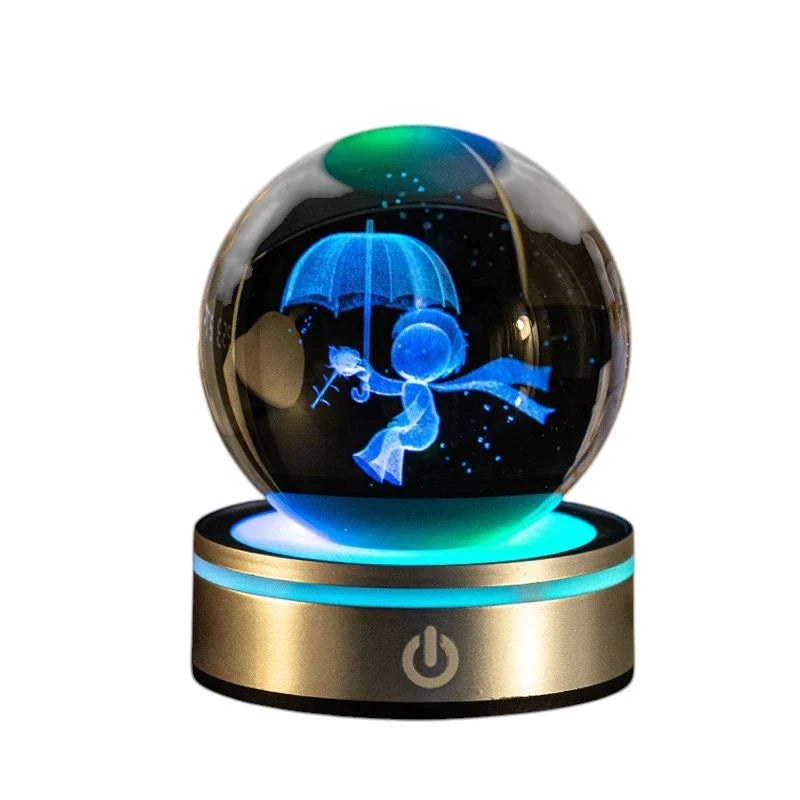 Crystal Ball Night Lamp 3D Luminous Gradient
