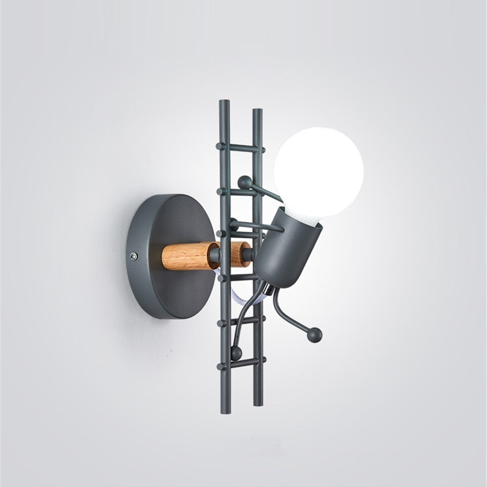 Retro LED Stair Wall Light Green Wrought Iron, 220V