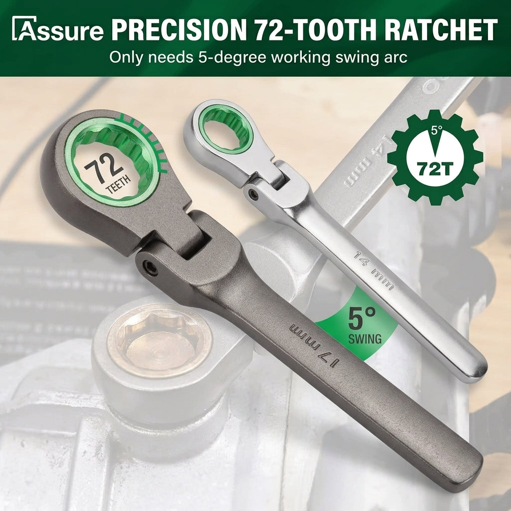 8-Piece Flex Head Ratcheting Combination Wrench Set