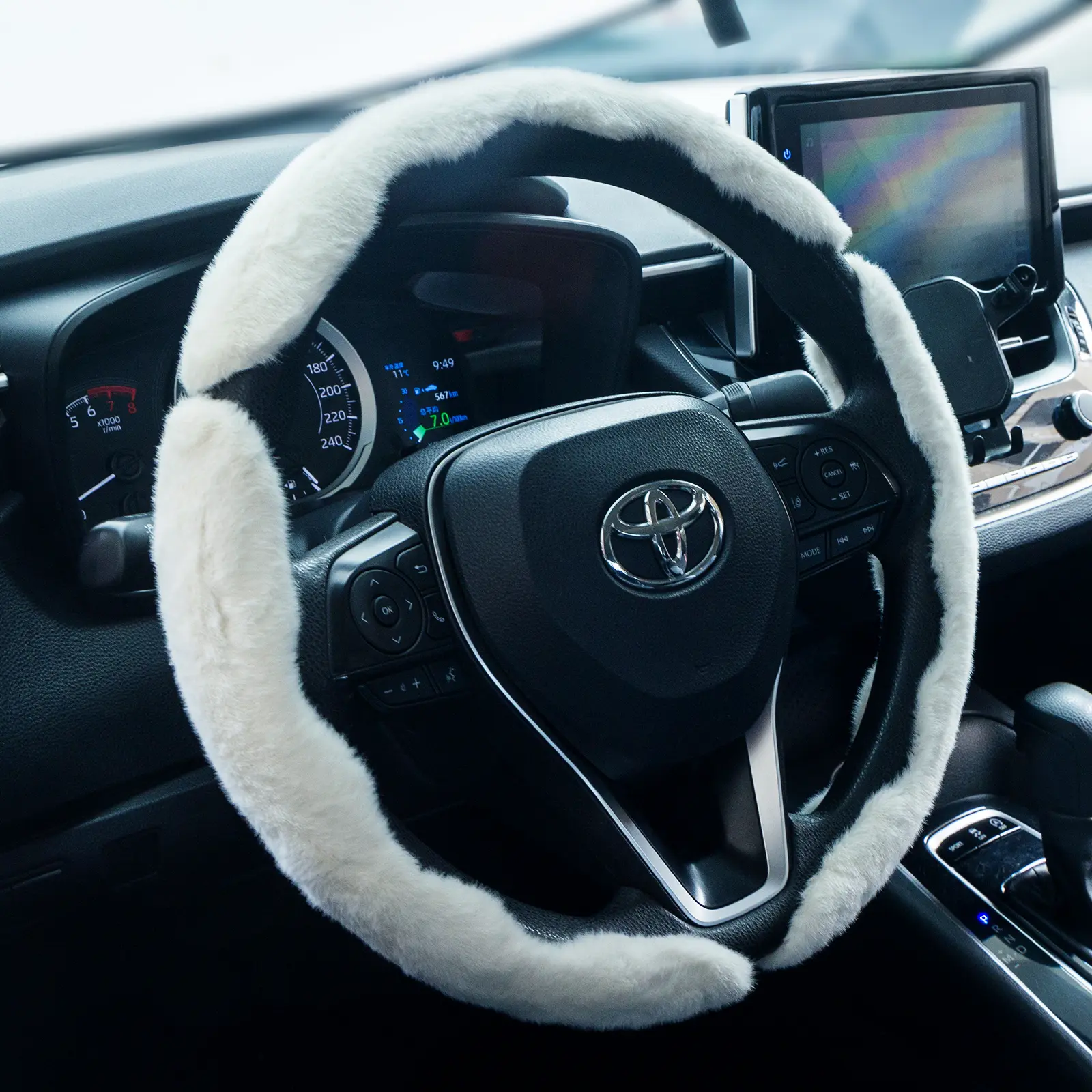 Car Steering Wheel Cover, Non slip Design Steering Wheel Protector, Universal Car Steering Wheel Cover for 15 Inch, Decor Gadgets, Car Accessories, Men Gifts, Car Essentials, Vehicle, for Racing anti slip sport all season use