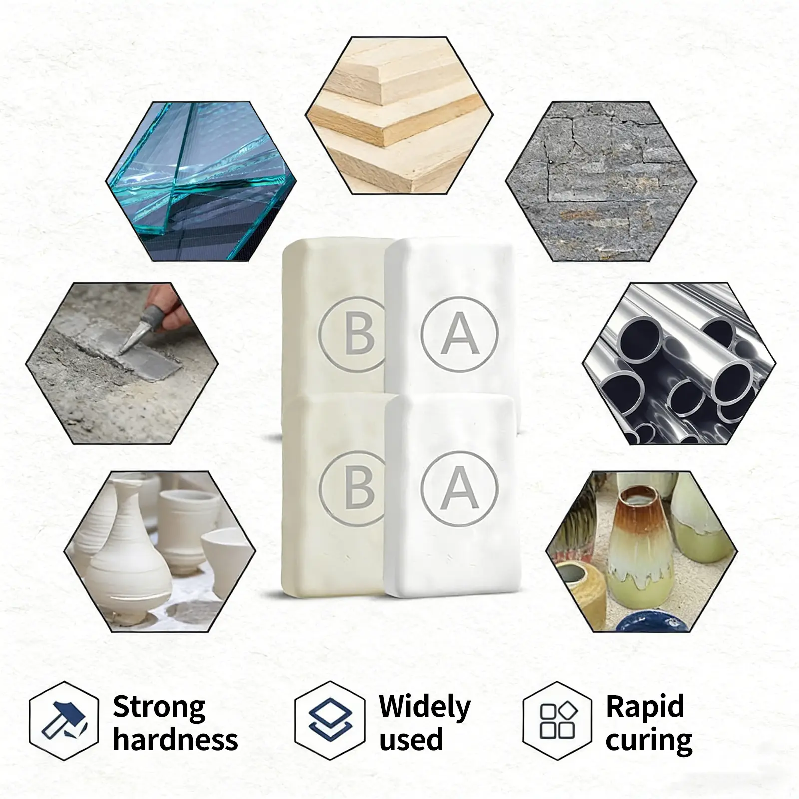 Steel Reinforced Epoxy Putty, Easy Operation, High Strength & Strong Adhesion, Excellent Restoration, Waterproof Heat Resistant Drillable, Permanent Repair Putty for Metal Wood Ceramic Concrete Plastic PVC Pipe Leaks Cracks Holes & Broken Parts fat