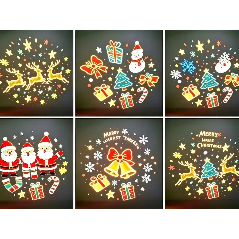 Homeandhappen - New USB Plug-In Christmas Projector Night Light, 6+ Holiday Pattern Ceiling Lamp, Warm LED Christmas Tree Room Decor for Bedroom, Party & Holiday Gifts
