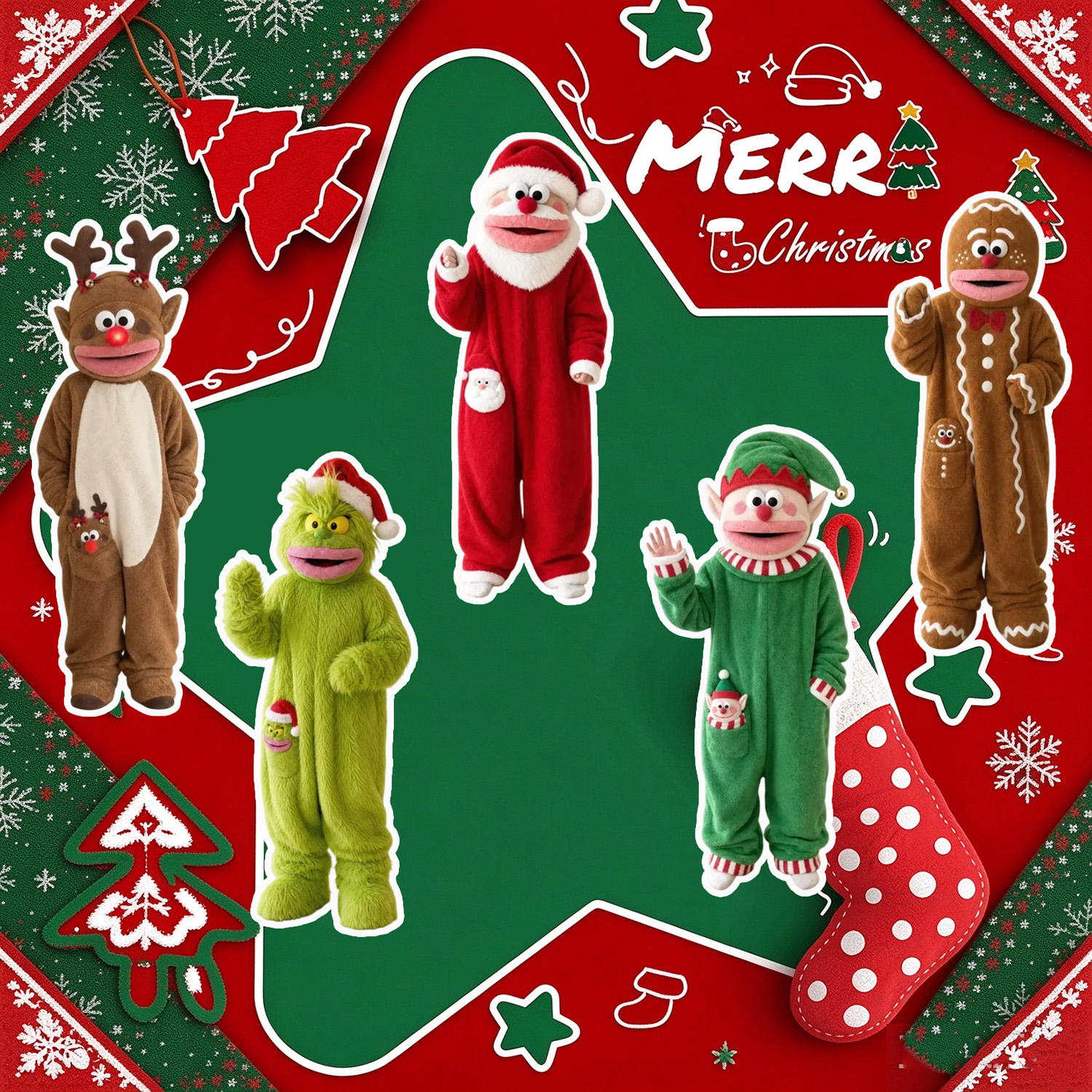 Homeandhappen - Early Christmas Promtion 49% OFF 🎄Merry Christmas - Adult/Kids Xmas Onesie