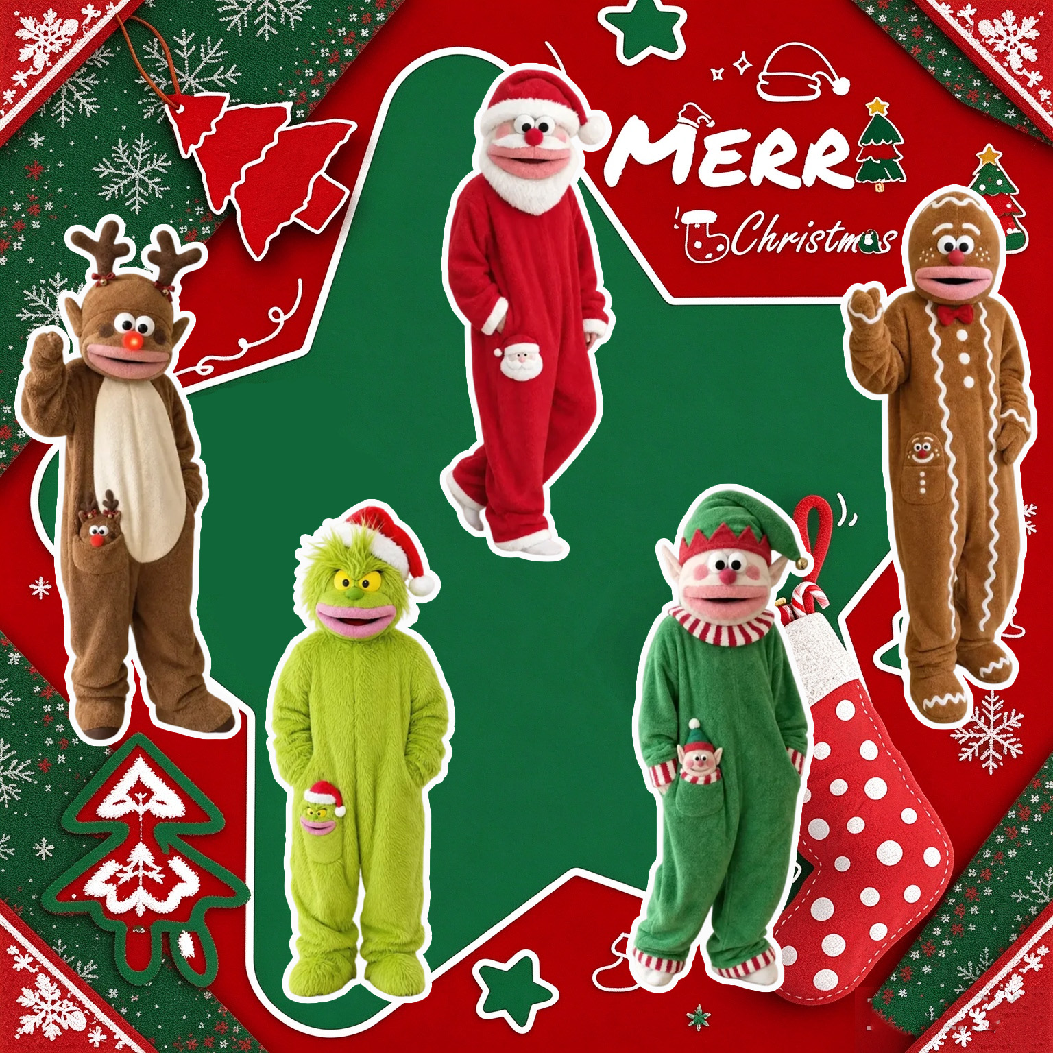 Homeandhappen - Early Christmas Promtion 49% OFF 🎄Merry Christmas - Adult/Kids Xmas Onesie