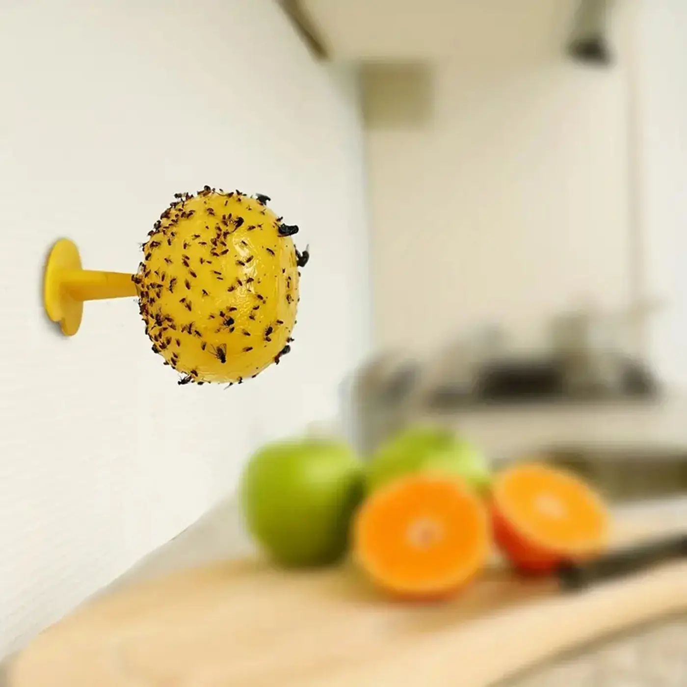 Fruit Fly Balls Fly Ball Trap, Sticky Insect Ball, Citrus Mosquito Ball Trap, Fruit Fly Traps, Fly Traps Indoor, 8.2cm Diameter, Heat-Resistant
