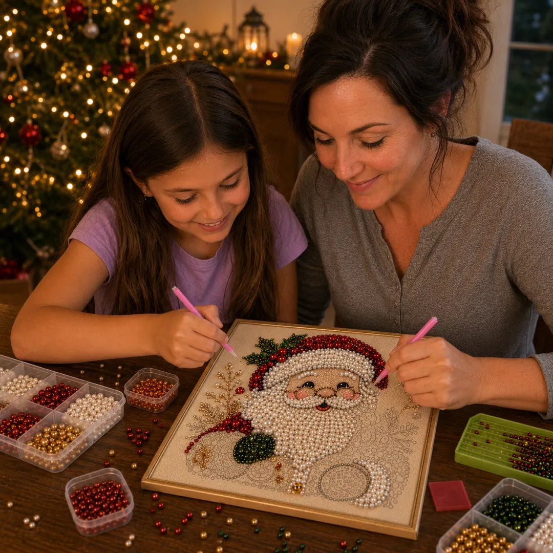 Homeandhappen - 🧘Relaxing & Beginner-Friendly - 🎨💎DIY Christmas Pearl Diamond Painting Art Kit