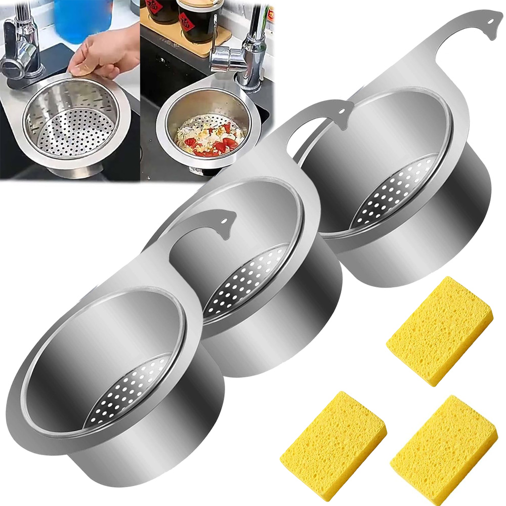 Stainless Steel Swan Sink Strainer Basket,Food Catcher for Sink Drain,Stainless Steel Sink Strainers for Kitchen Sink Food Catcher,Swan Drain Basket for Kitchen Sink