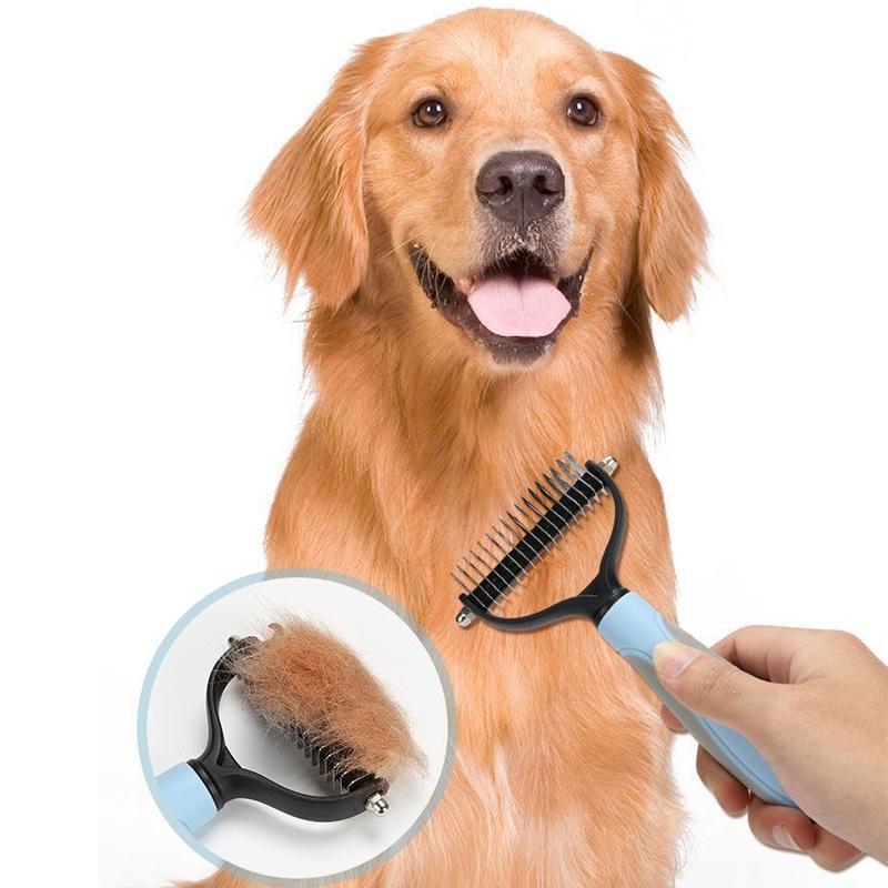 Professional Pet Deshedding Brush Dog Cat Grooming Tool Hair Fur Remover Undercoat Knot Cutter Comb Fur Removal Tool for Puppy Shedding Supplies