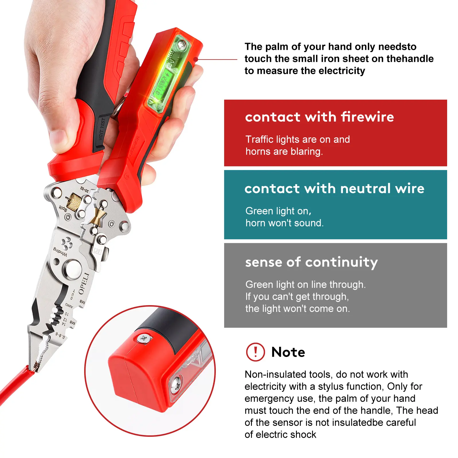 16-in-1 Wire Stripping Pliers, 2026 New Rechargeable Wire Strippers Tool with Voltage Tester&Alarms, Detectable 12-250V, Heavy-Duty Electrical Pliers&Wire Cutters–for Professional and Home Use